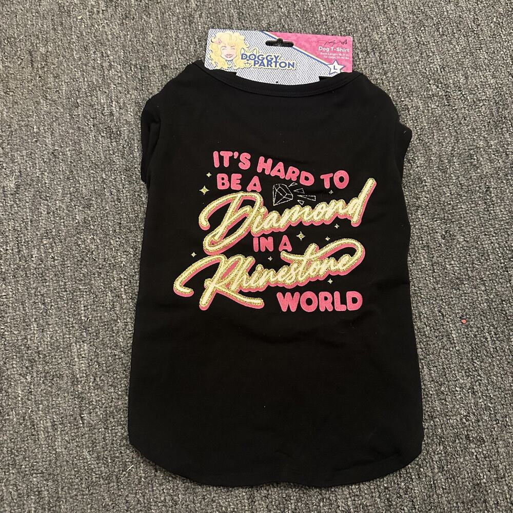 Dolly Parton Doggy Parton L/18-21'' /"Hard to Be a Diamond" T-shirt for Dogs